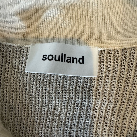 Soulland Kiki Rib Knit Polo Sweater Off White XS | Flared Sleeve Knit Jumper - Picture 9 of 11